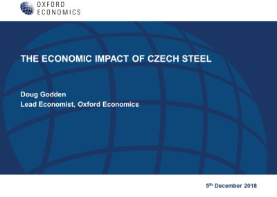 Analytické skupina Oxford Economics představila svou analýzu přínosu výroby oceli pro českou ekonomiku